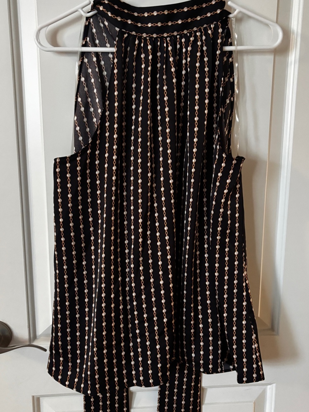 Worthington Black Tank with Gold Chain Print